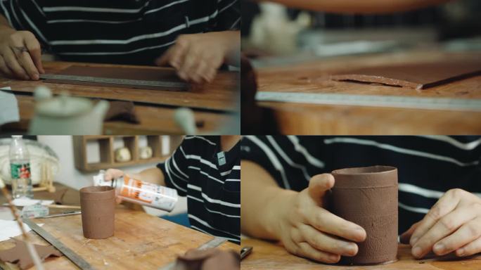 陶瓷制作 手工陶瓷  拉坯 水杯制作