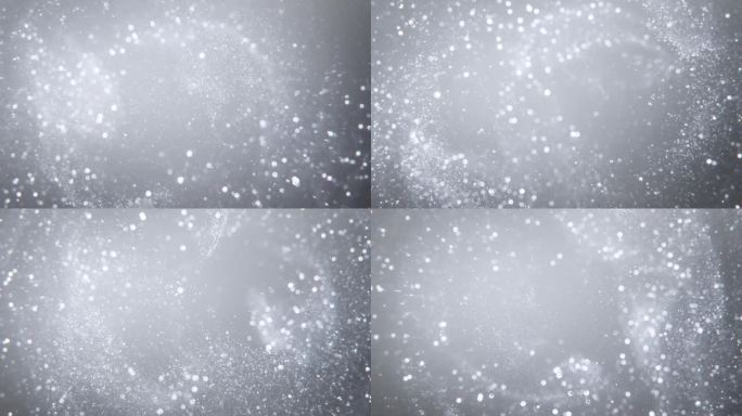 在湍流运动中闪闪发光的粒子-雪，冬天，银色，白色，浅灰色-可循环