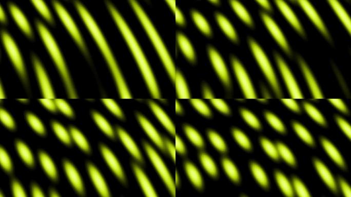 浮动的水平线和圆形几何形状，向下的线条，霓虹灯线向前移动和闪烁