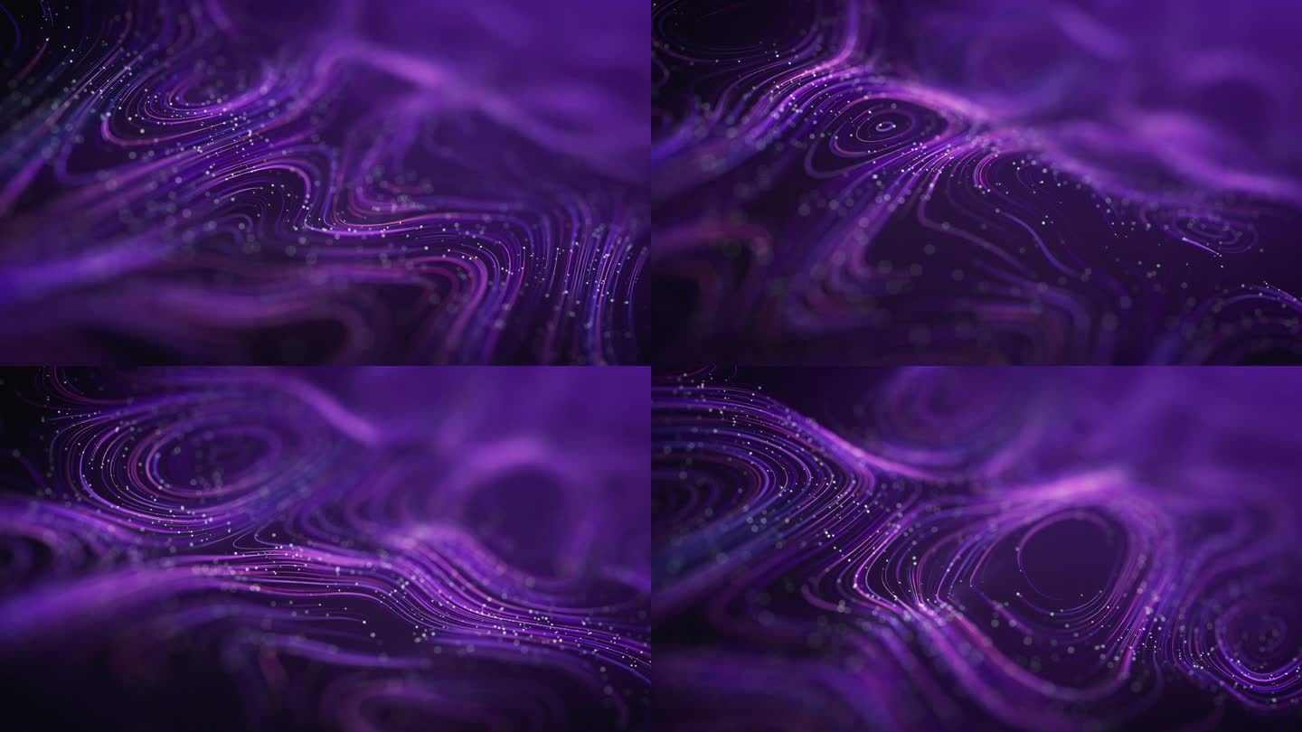 浅景深弯曲的数据线-紫色版本-技术，计算机网络，抽象图案-可循环