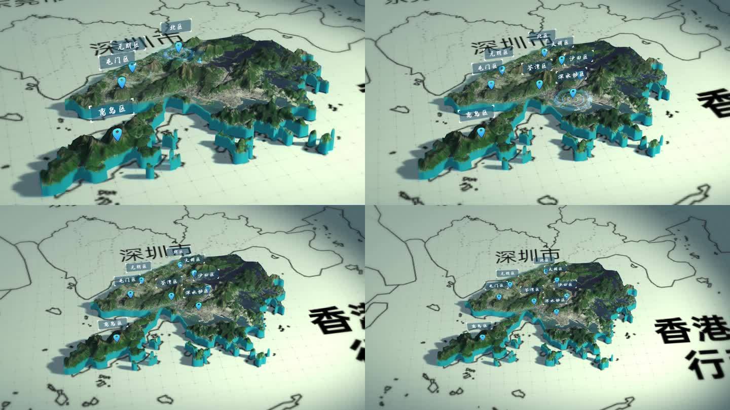 香港立体地图展示模板