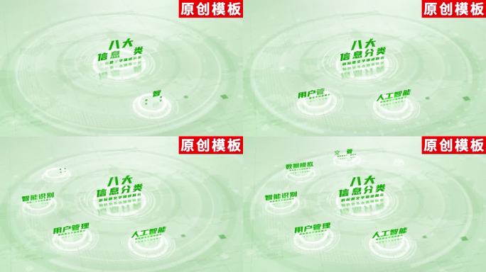 8-明亮绿色文字信息分类ae包装模板八