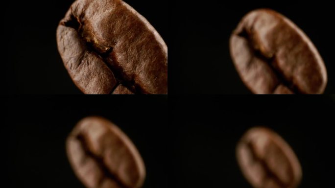 新鲜咖啡豆掉落的慢动作