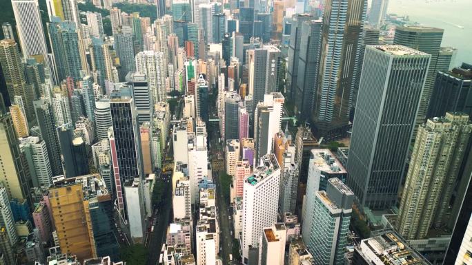 香港岛的无人机视角。
