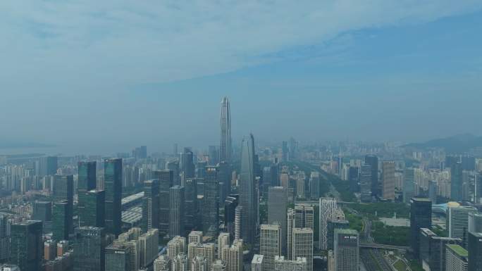 4K航拍深圳市区城市建筑群