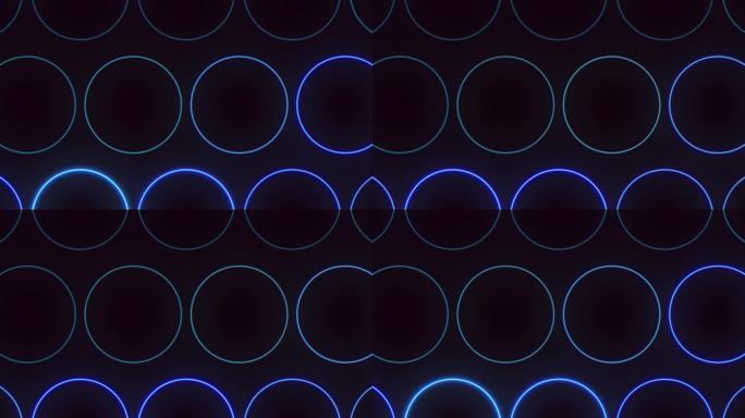 迷人的黑色和蓝色圆形图案与数组的圆圈