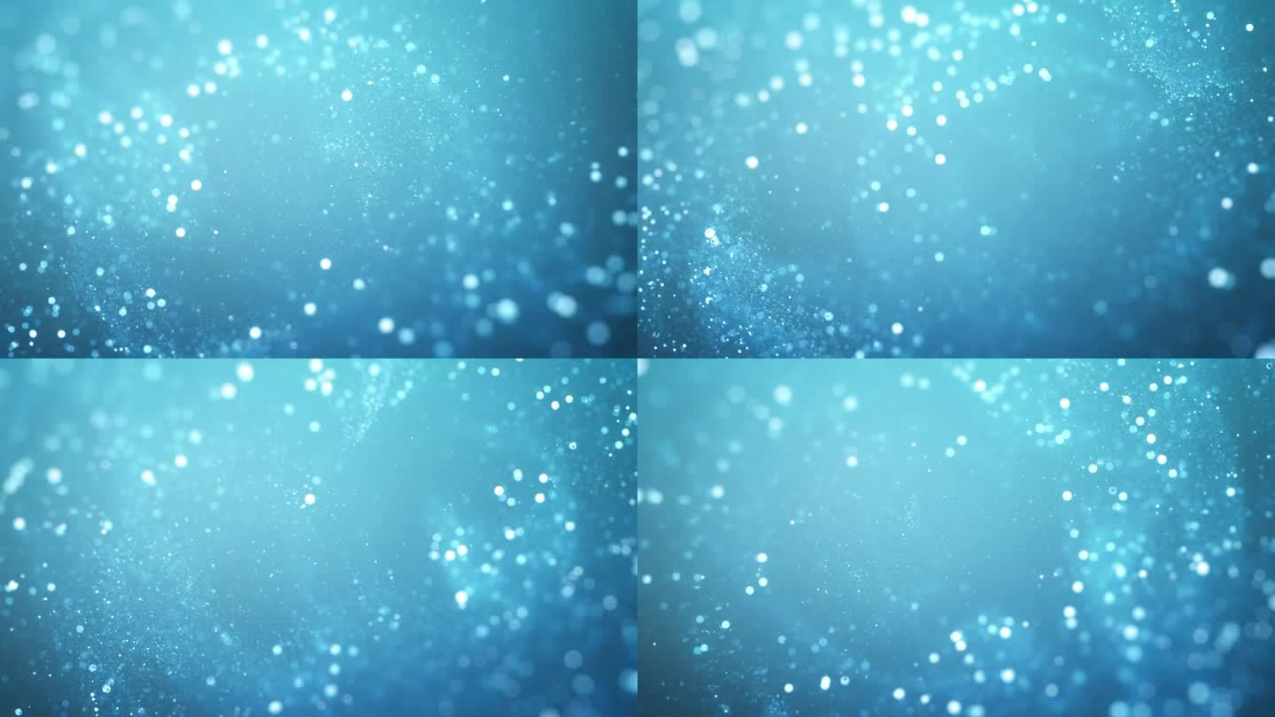 闪闪发光的粒子在湍流运动-抽象背景，蓝色，水-循环