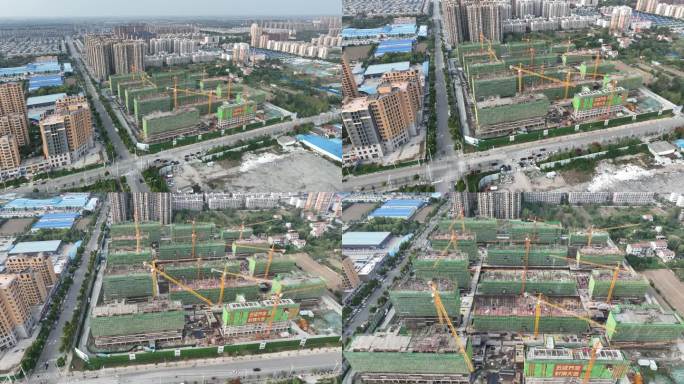 中国县城建筑工地航拍