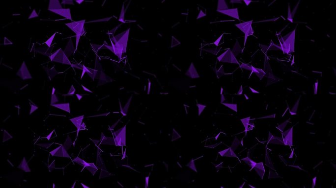 抽象背景，4K紫色动画。几何抽象背景与连接的线和点。