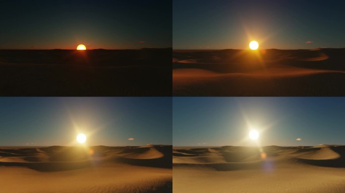 沙漠大漠荒漠太阳日出朝阳光明曙光未来希望