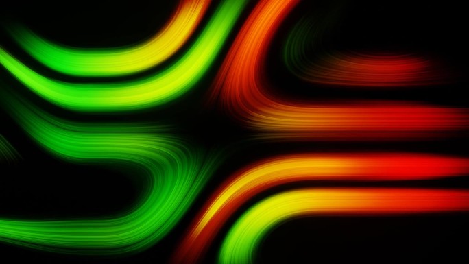 绿色和黄色和红色抽象粒子运动背景VJ循环在4K