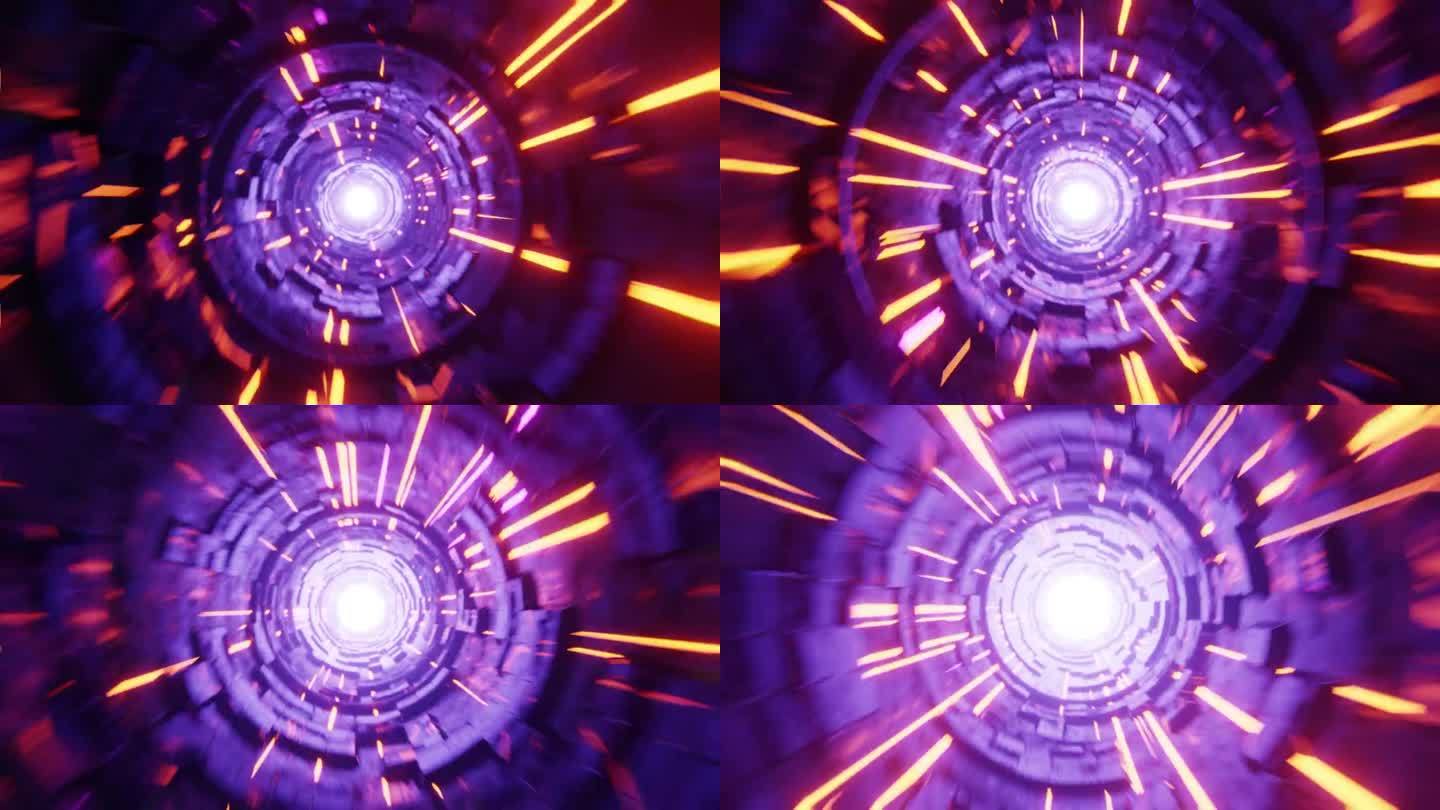 紫色科幻隧道进入光长版本