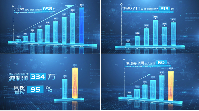 企业科技三维数据柱状图