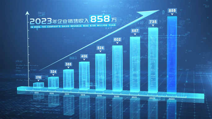 企业科技三维数据柱状图