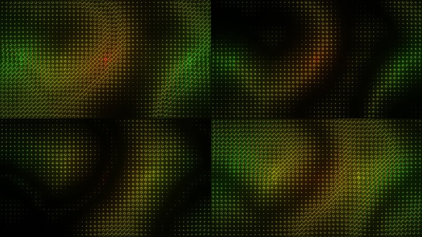 绿色和黄色抽象运动辉光背景VJ环路在4K