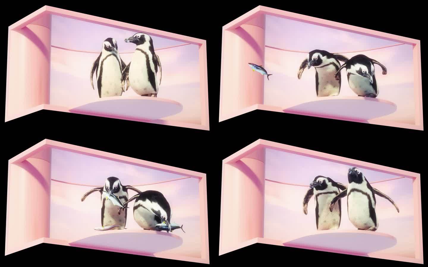 户外裸眼3d粉色企鹅（原创作品）