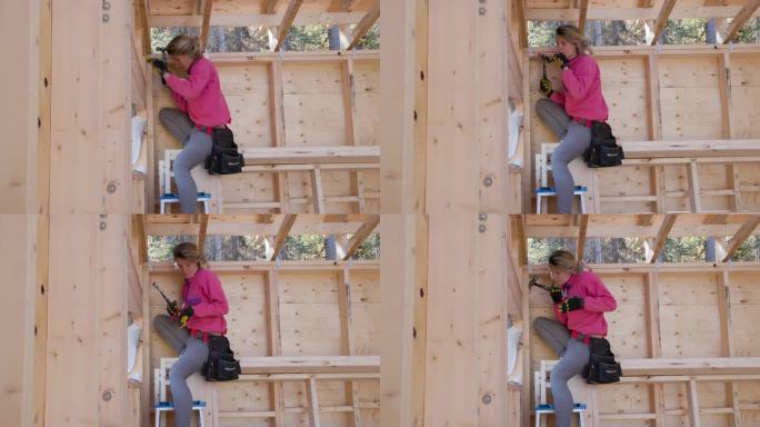 女建筑工人从零开始建造家园