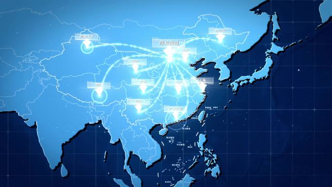 内蒙古呼和浩特辐射全国全球地图