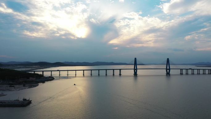 青岛跨海大桥航拍 丁字湾大桥