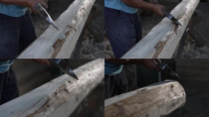 木工斧头削木头