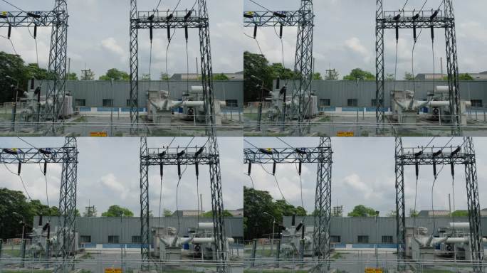 供工业使用的电厂、高压电线杆站的现场拍摄。