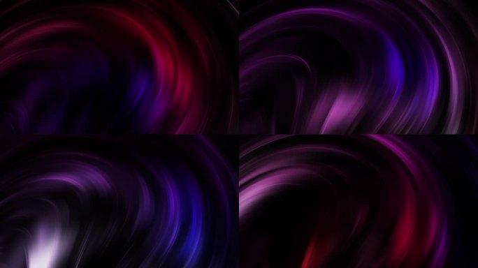 抽象螺旋漩涡梯度暗紫色和蓝色液体梯度图形波浪运动无缝循环背景动画。