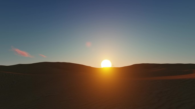 大漠荒漠沙漠太阳日出朝阳光影未来希望光明