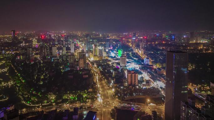 航拍合肥夜景延时合集多镜头