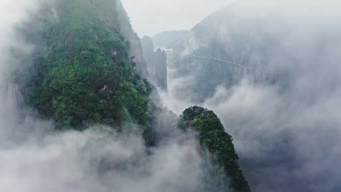 乡村竹山雾气 大山雾气腾腾延时