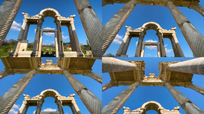阿芙洛狄西亚斯古城遗址中的四柱龙。
