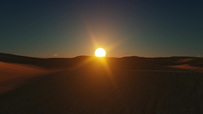 大漠荒漠沙漠日出太阳时间时光光影变化延时