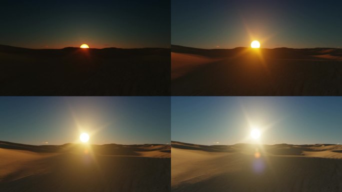 大漠荒漠沙漠日出太阳时间时光光影变化延时