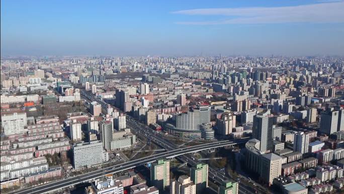 俯拍北京城市全景