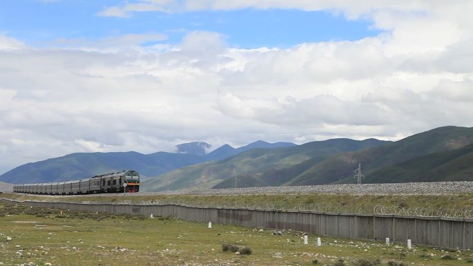 青藏铁路火车舞台背景原始素材