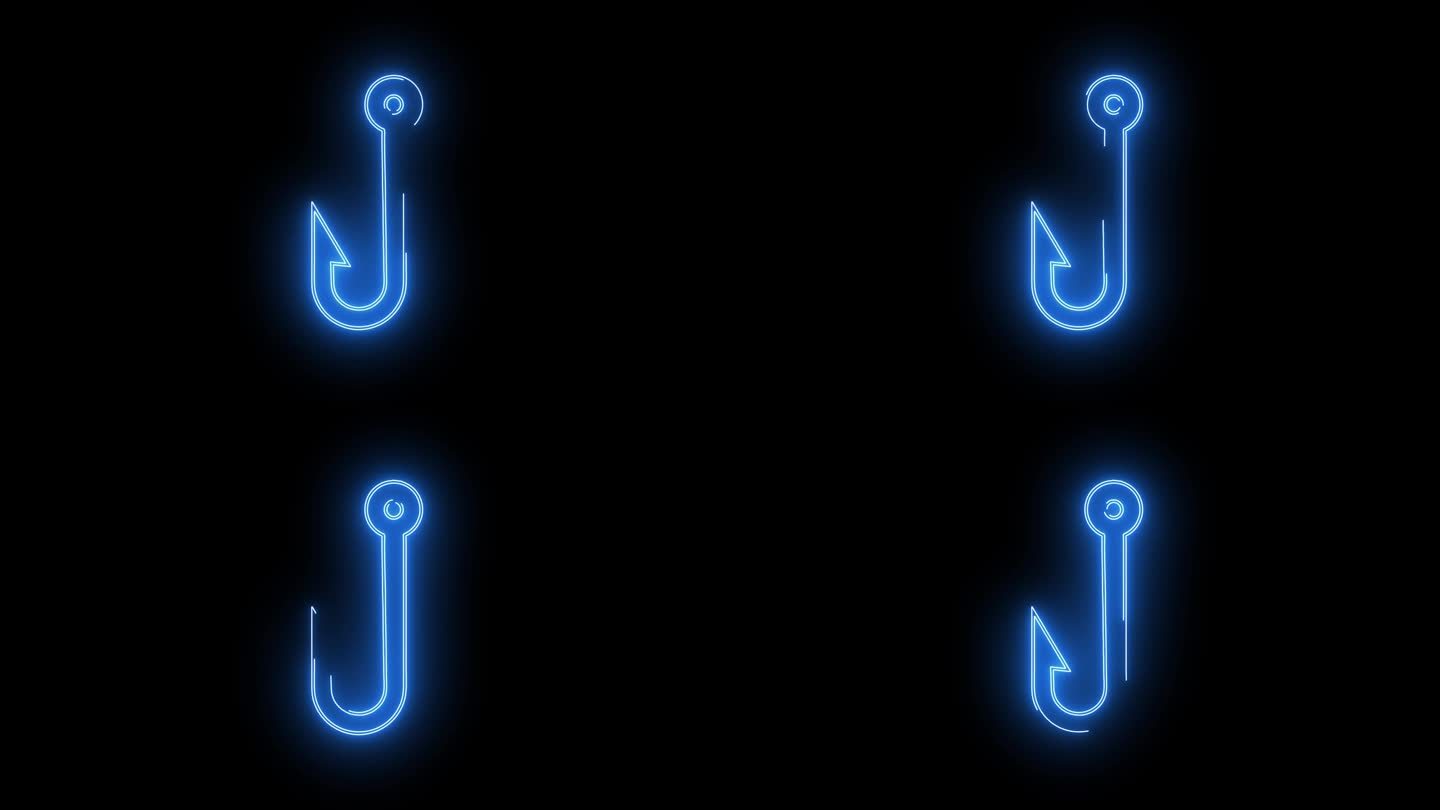 动画视频的鱼竿图标与霓虹军刀的效果