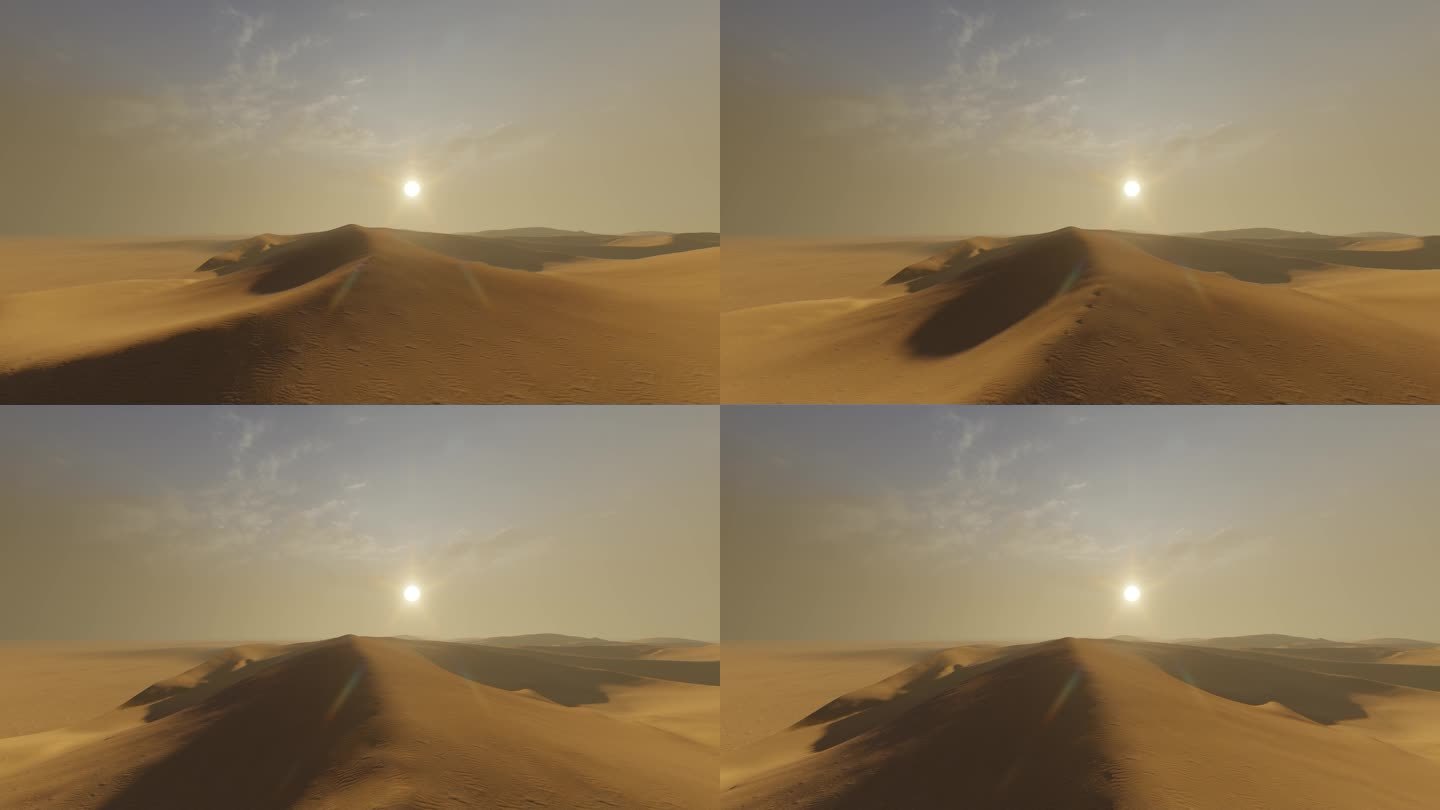 沙漠大漠荒漠穿梭壮观大气风光景象视频素材