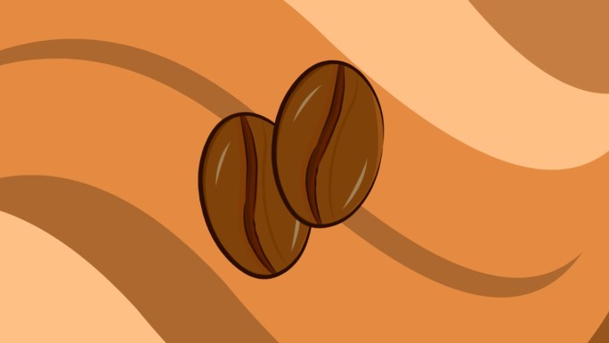 动画咖啡豆采用卡通风格，2d动画，甜甜的。