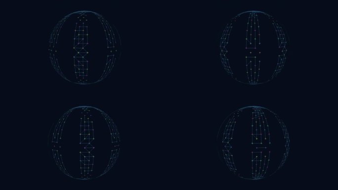极简主义的蓝色圆圈装饰与点在一个中性的背景