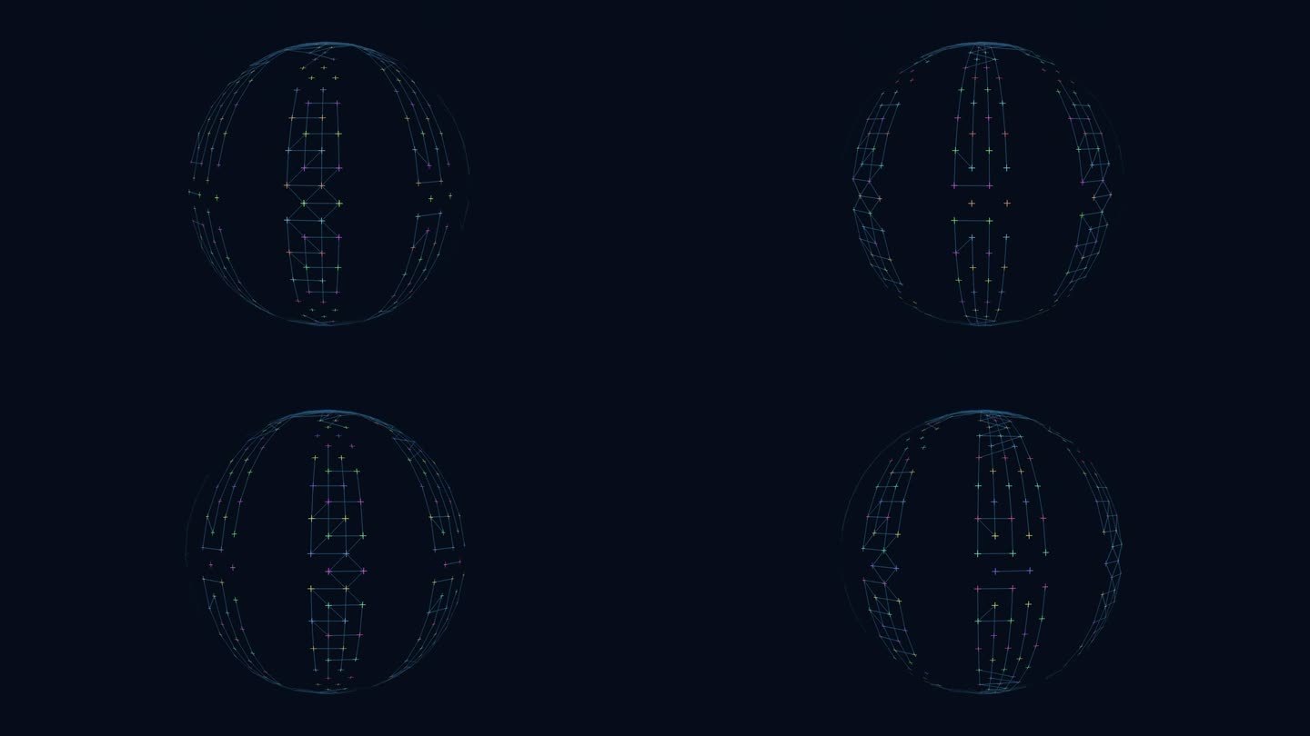 极简主义的蓝色圆圈装饰与点在一个中性的背景