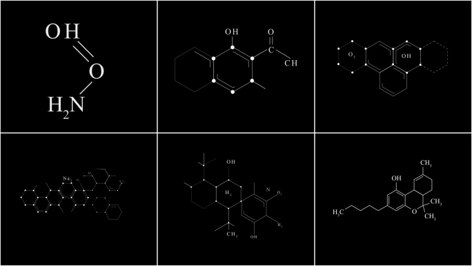 20组化学分子式透明视频素材