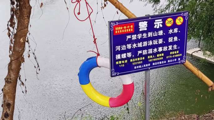 山塘雨滴鱼塘水深安全隐患警示牌严禁下水