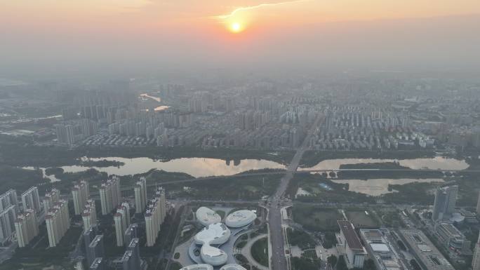 湖北孝感城市大景远景4K航拍5