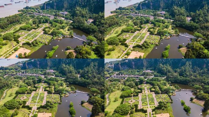 广州南沙蒲洲花园景观延时摄影航拍4k