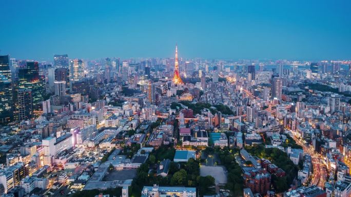 东京塔，日本小日子国家亚洲市区夜幕夜色