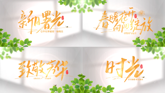 唯美清新光影文字片头标题字幕ae模板