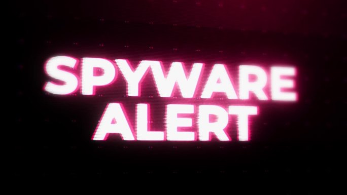 间谍软件警报警告警告错误信息在屏幕上闪烁，计算机系统崩溃。
