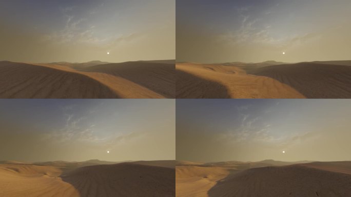 沙漠大漠荒漠沙丘穿梭地形地貌风光动画素材