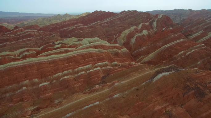 航拍张掖丹霞地貌国家地质公园风景