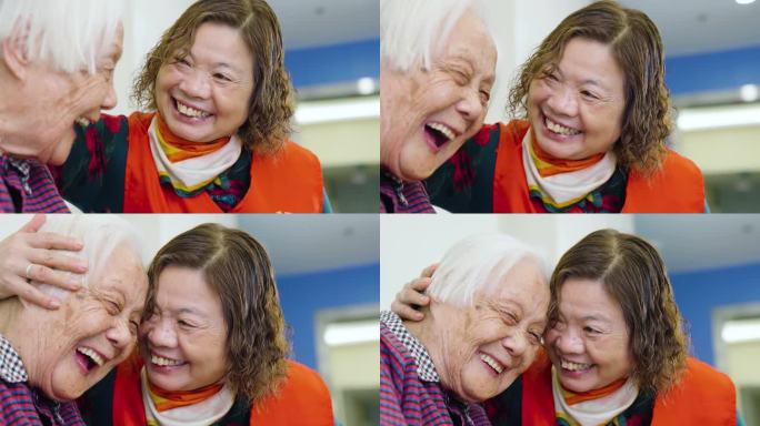 4K笑脸志愿者微笑幸福老年生活