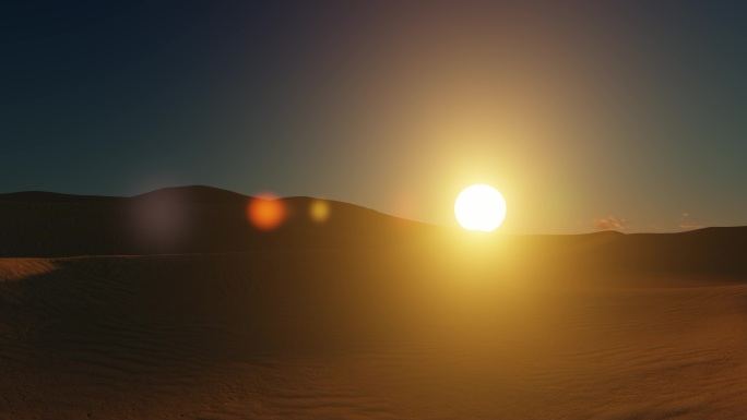 沙漠荒漠大漠日出太阳光影延时光明希望曙光